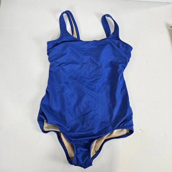 Land's End One Piece Blue Full Coverage Swimsuit Size 10 - Picture 1 of 5